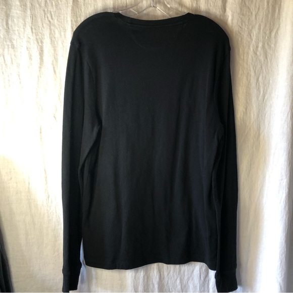 J Crew cotton cashmere blend Black long sleeve crew neck tee super soft M - Picture 4 of 6
